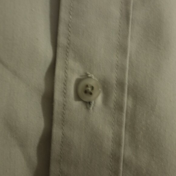 Platinum mode grey green solid dress shirt size XL cotton blend - Picture 3 of 7